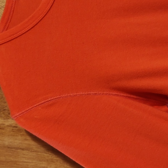 Junee Womens Comfy Crew Neck Layering Top Orange Cotton Stretch ¾-Sleeve Sz XXL - Picture 2 of 7